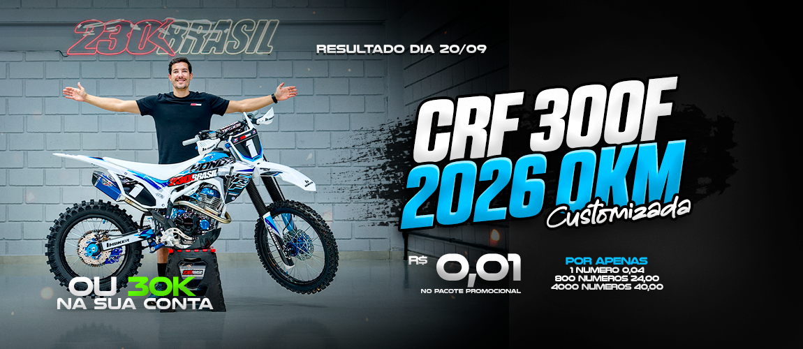 Banner CRF 300F 2026 0KM CUSTOMIZADA OU R$30.000
