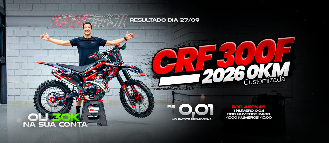 Banner CRF 300F 2026 0KM CUSTOMIZADA OU R$30.000