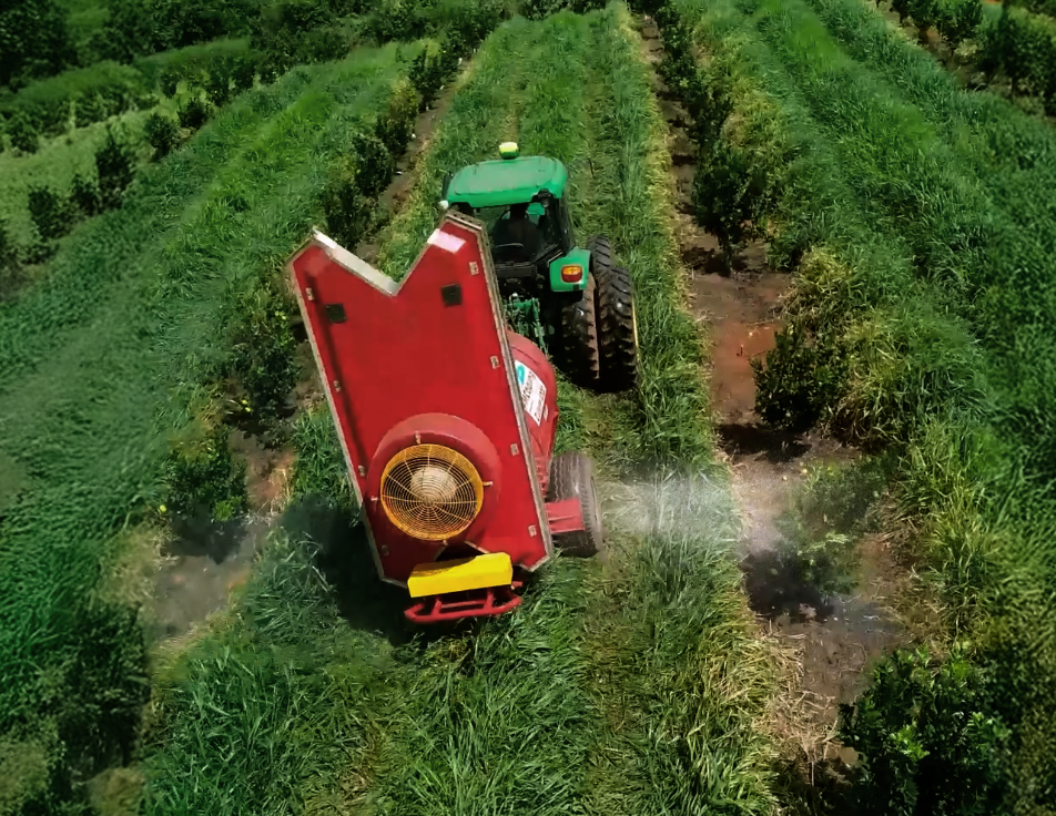 Aplicação de pulverização - vista aérea