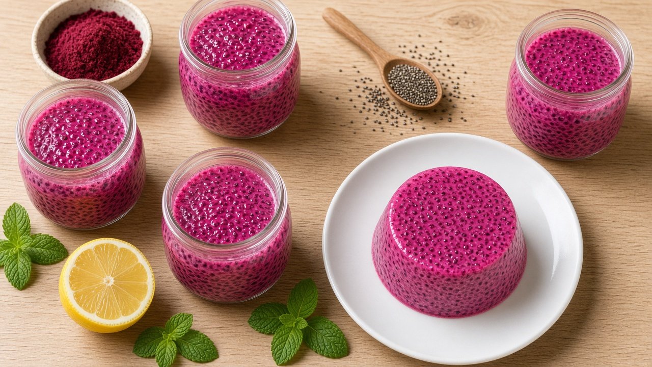 Gelatina de chia com beterraba: a receita viral passo a passo (com beterraba em pó)