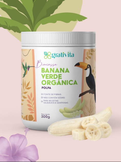 BIOMASSA DE BANANA VERDE POLPA 300g