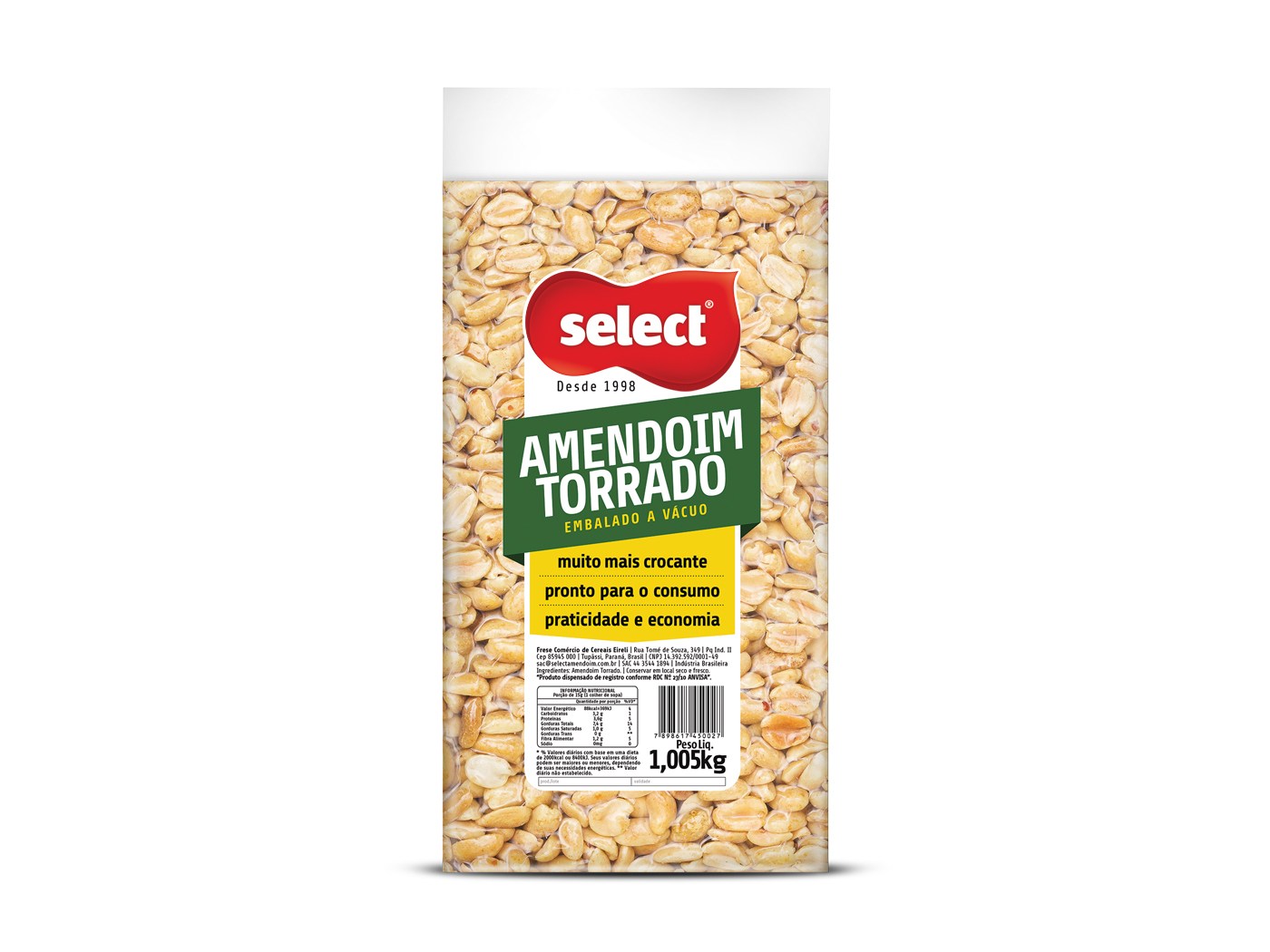 AMENDOIM S/PELE S/ SAL TORRADO 1,01 KG