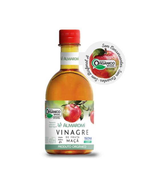 VINAGRE DE MAÇA ALMAROMI  ORGANICO  400ml