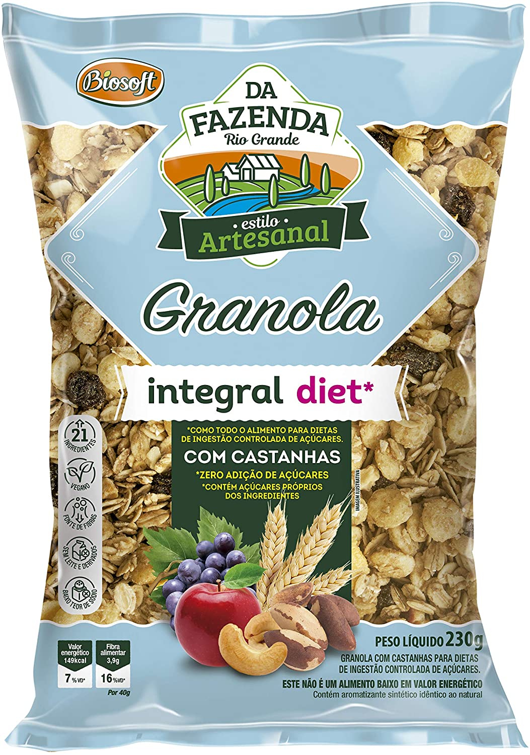 GRANOLA BIOSOFT COM CASTANHAS DIET 500g