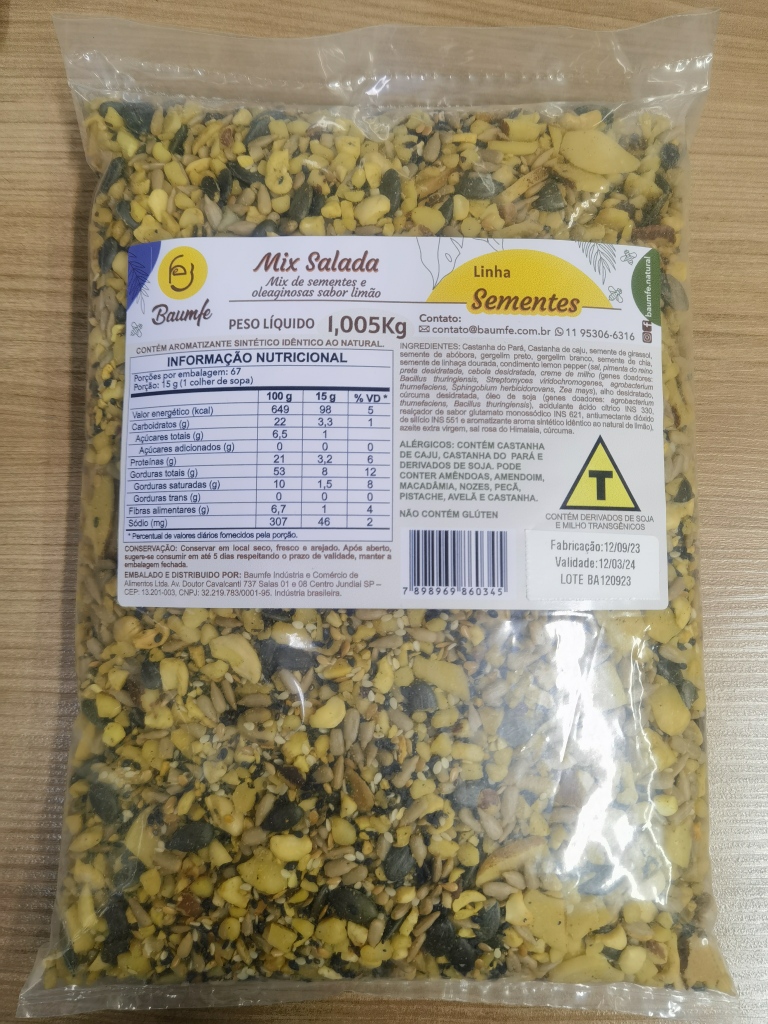 TEMPERO MIX P/ SALADA SEMENTES OLEAGINOSAS SABOR LIMÃO