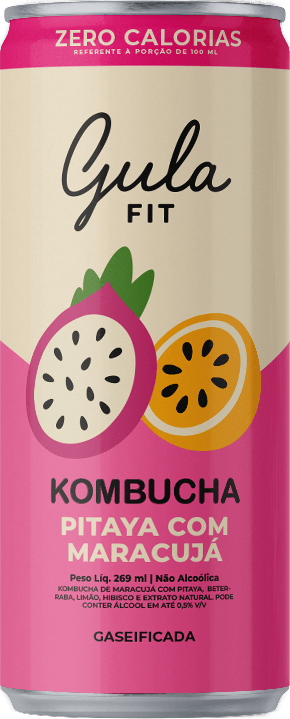 KOMBUCHA PITAYA COM MARACUJA - 269 ML (GULAFIT)
