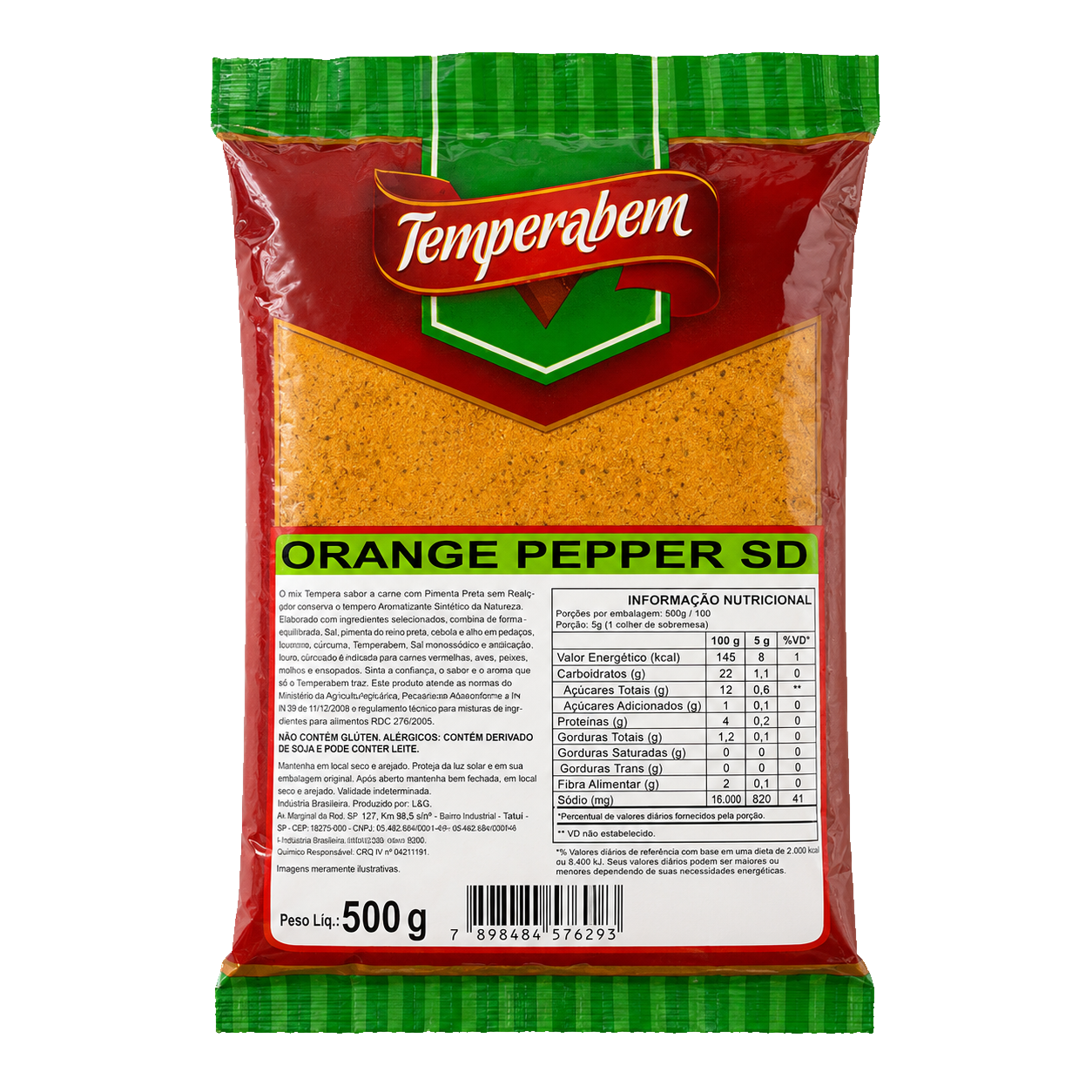 TEMPERO ORANGE PEPPER (laranja c/ pimenta) TEMPERABEM atacado Elmar