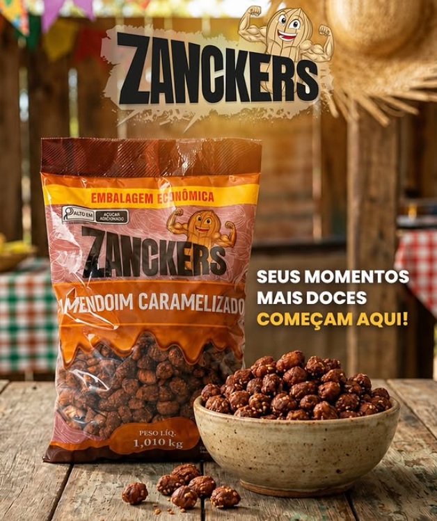 AMENDOIM CARAMELIZADO 1,01KG ZANCKERS atacado Elmar