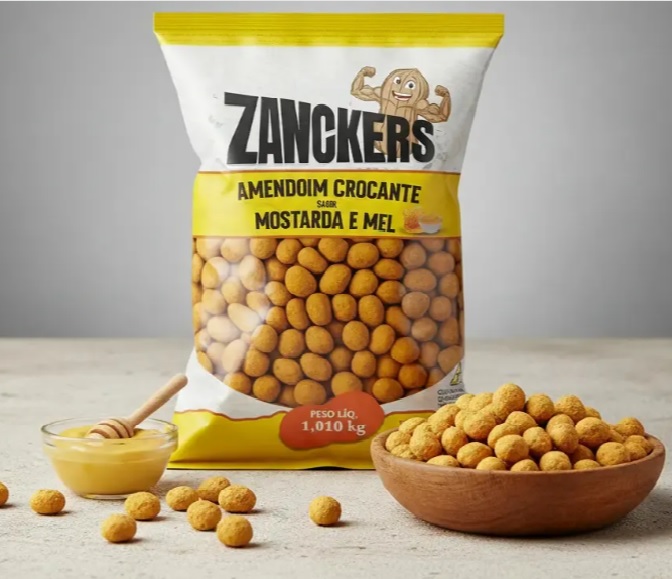 AMENDOIM CROCANTE MOSTARDA E MEL 1,01KG ZANCKERS atacado Elmar
