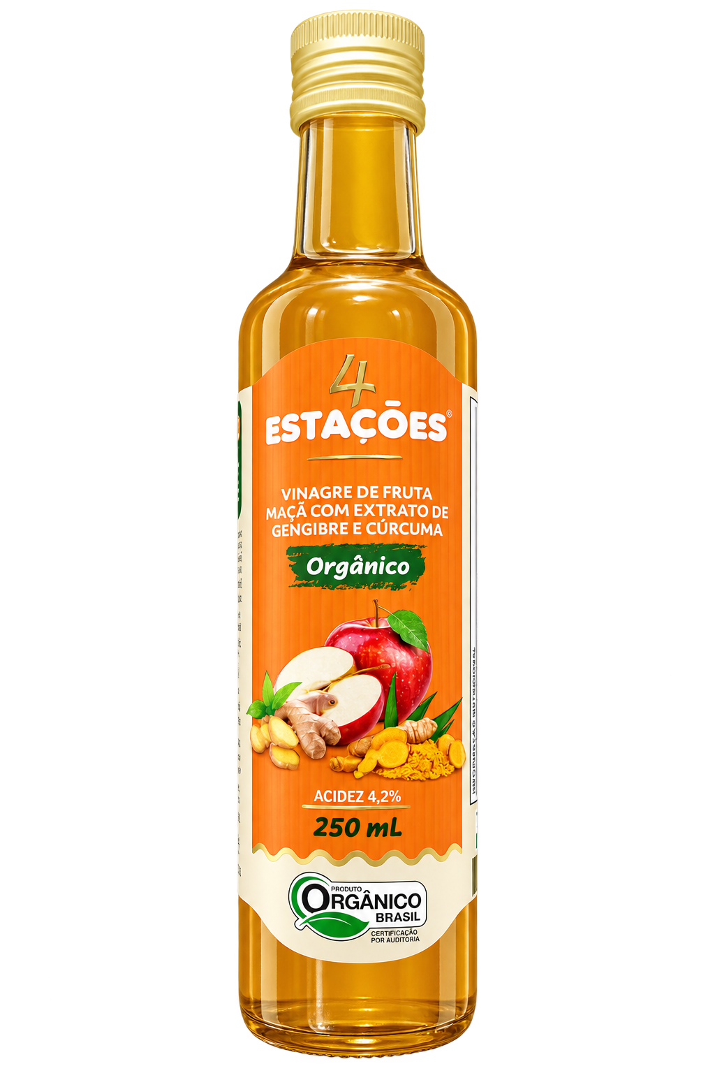 VINAGRE DE MAÇA C/ EXTRATO GENGIBRE E CURCUMA 250ML atacado Elmar