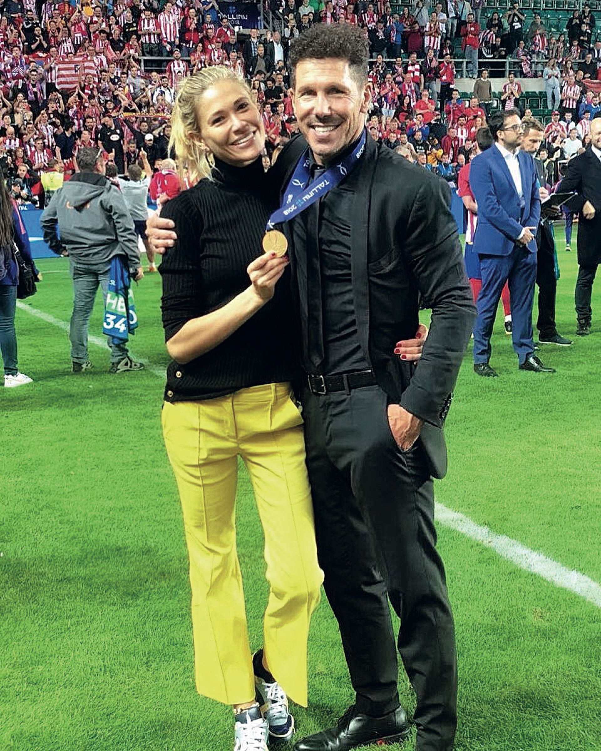 Cholo Simeone y su pareja Carla Pereyra