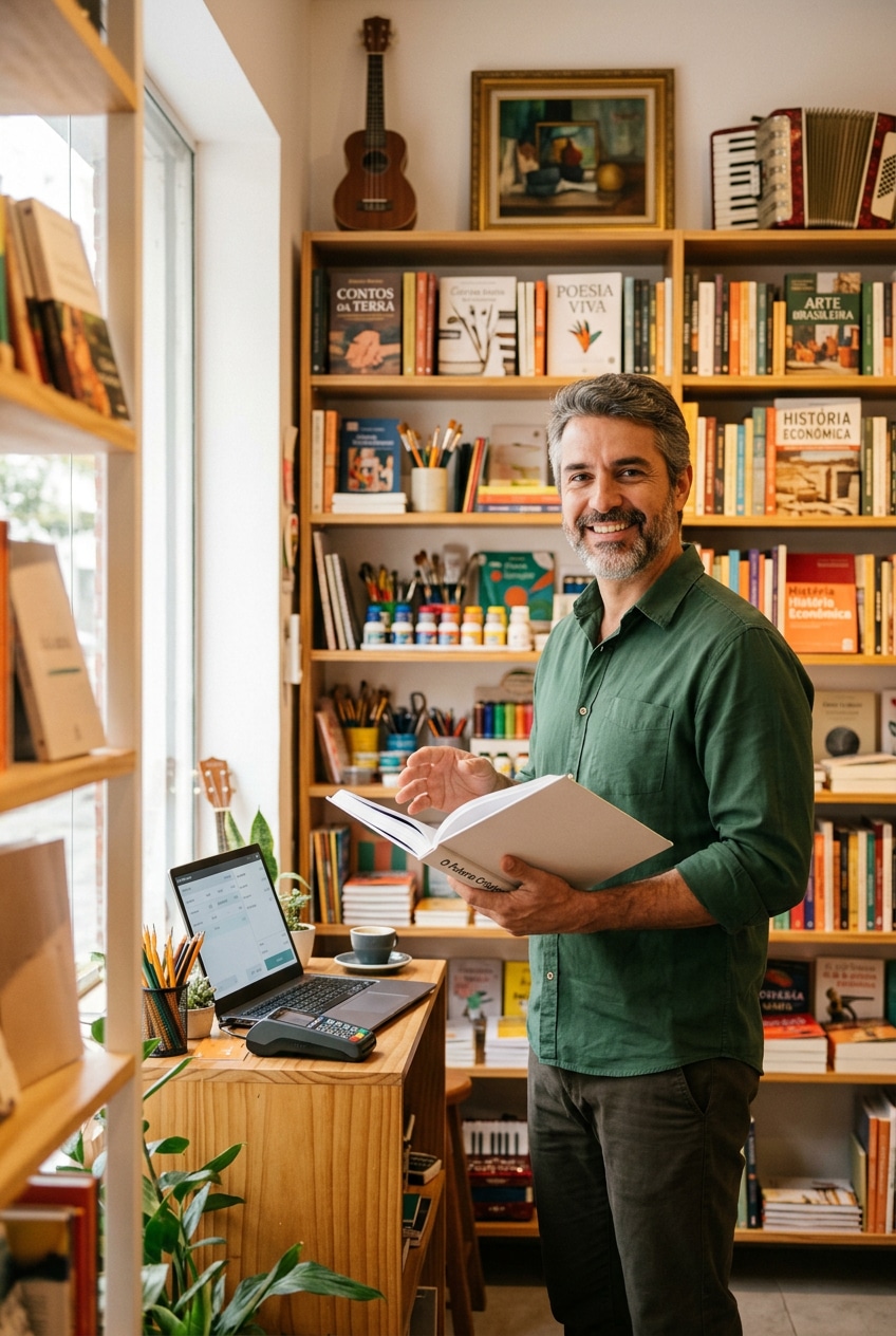 Livros, papelaria, música, esporte e lazer