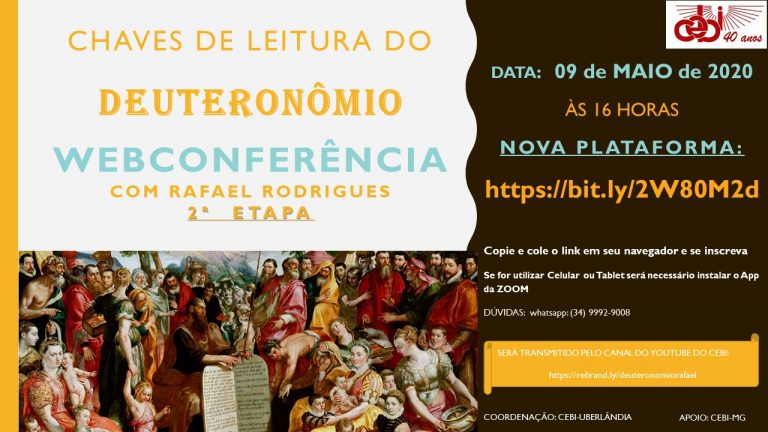 CEBI Ubelândia/MG : webconferência sobre o livro do Deuteronômio- 2ª Etapa