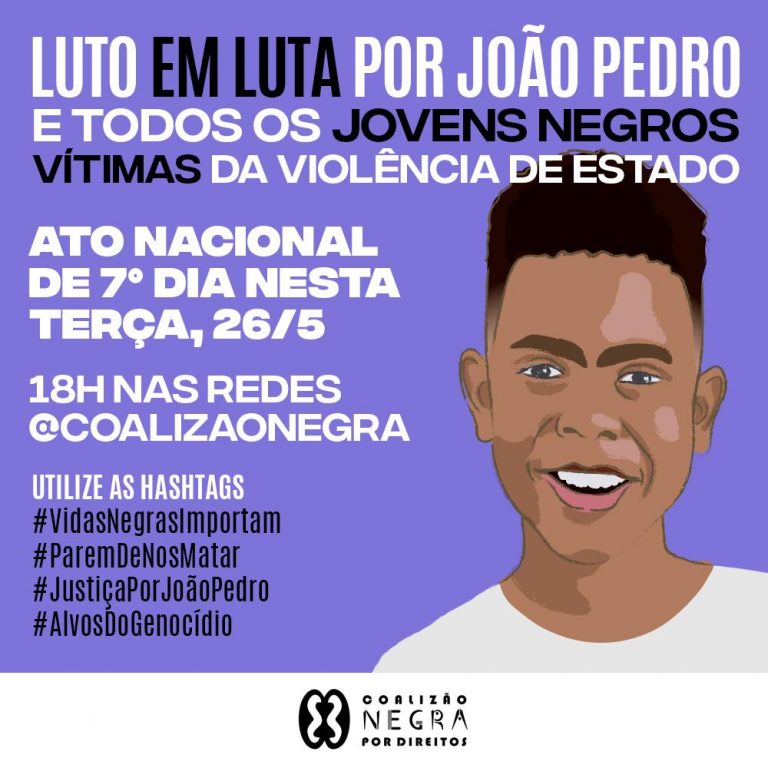 CEBI BAHIA  convoca para Ato Nacional de 7º Dia - Luto em luta por João Paulo.