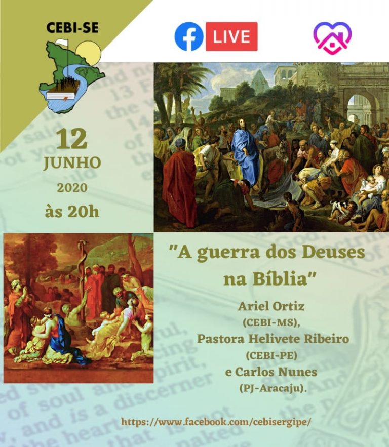 CEBI Sergipe tem live hoje sobre " A guerra dos deuses na Bíblia"
