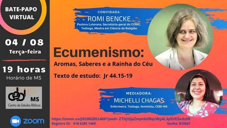CEBI MS Realiza a live "Ecumenismo- Aromas, saberes e a Rainha do Céu"