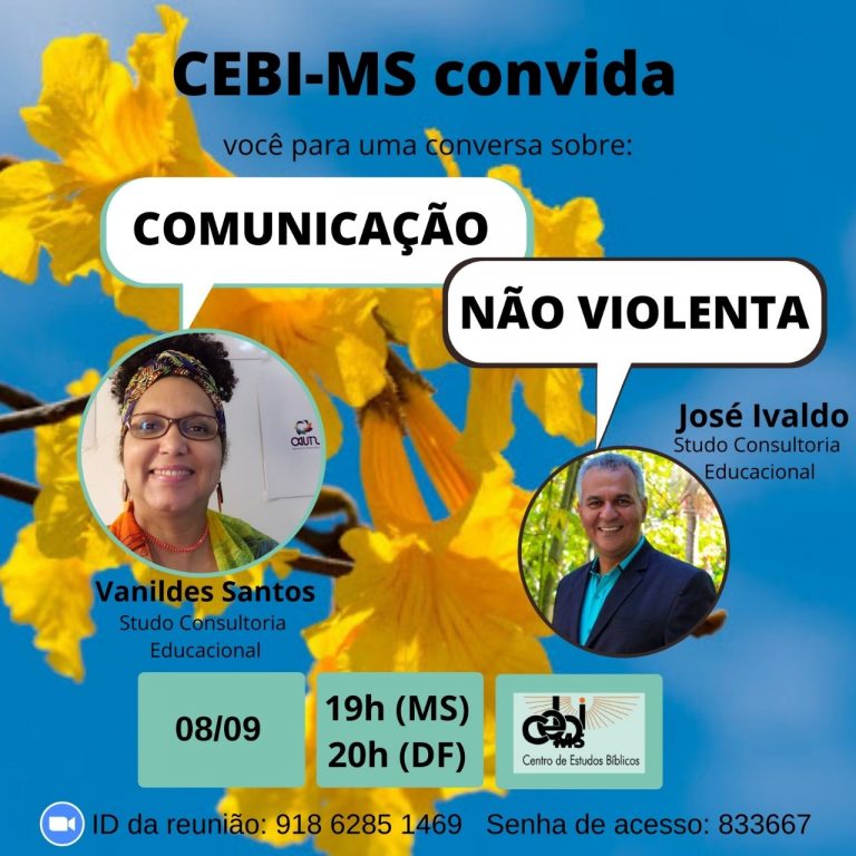 "Comunicação não violenta" é tema de live do CEBI Mato Grosso do Sul