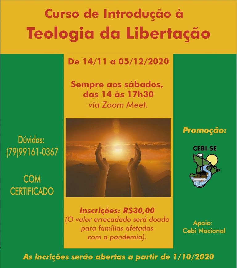 CEBI Sergipe realizará curso sobre Teologia da Libertação, com inscrições começando hoje