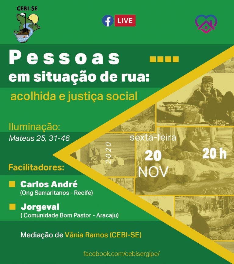 Live do CEBI Sergipe refletirá  a situação do povo de rua