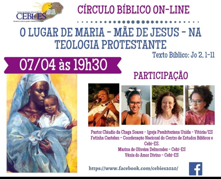 CEBI ES-  Circulo Bíblico nesta quarta feira: O lugar de Maria, Mãe de Jesus, na Teologia Protestante