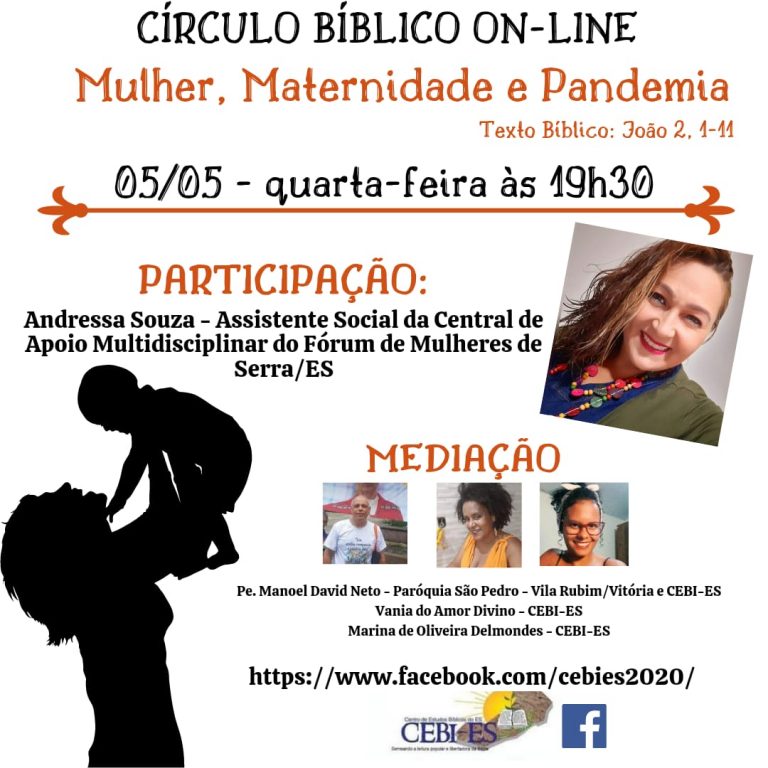 "Mulher, Maternidade e Pandemia" é tema do Círculo Bíblico desta quarta(5) do CEBI ES