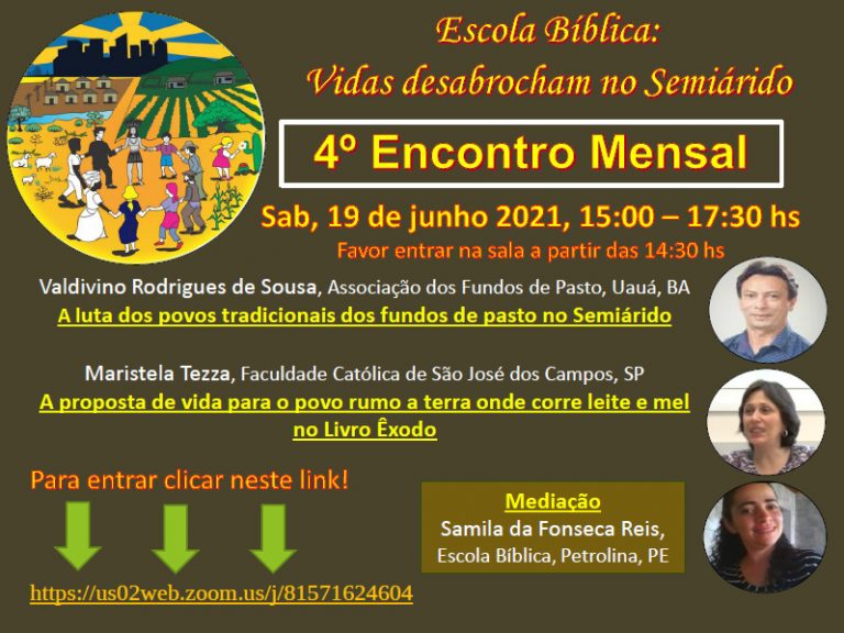 Escola Bíblica Vidas Desabrochando no Semiárido realiza seu quarto encontro sobre Povos Tradicionais, Terra e livro Êxodo