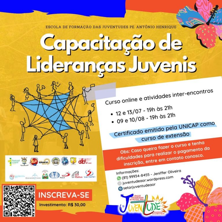 CEBI Pernambuco no apoio ao Curso de Capacitação de Lideranças Juvenis -Inscrições abertas !