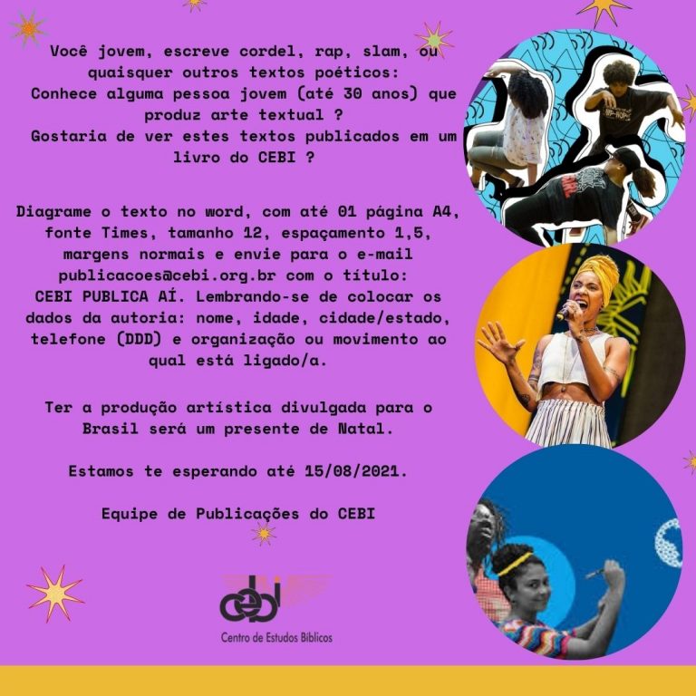 Jovem, que ver seu texto publicado num livro do CEBI ?