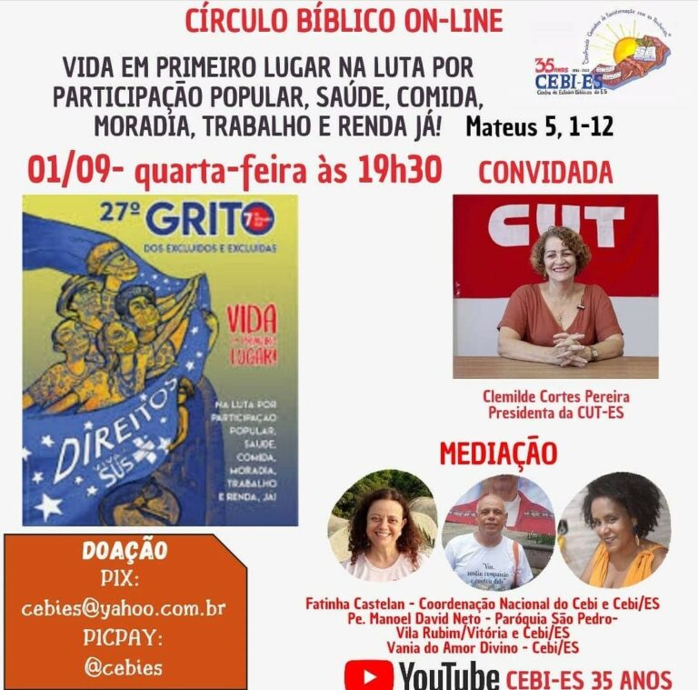 CEBI Espírito Santo realiza hoje(1) seu Círculo Bíblico Online