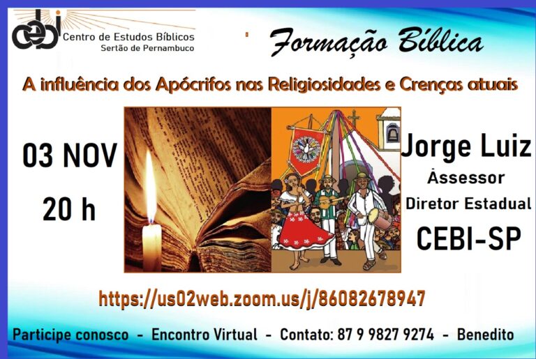 CEBI Sertão de Pernambuco realizará formação bíblica sobre os textos apócrifos