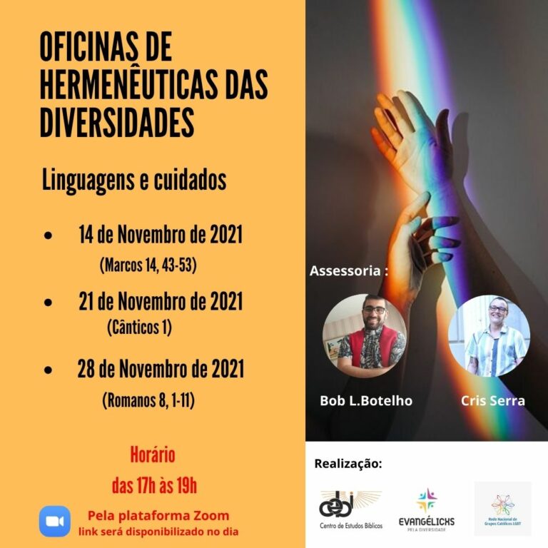 Formação sobre "Hermenêuticas das Diversidades: linguagens e cuidados" começa neste domingo(14) e ainda dá tempo de fazer sua inscrição !