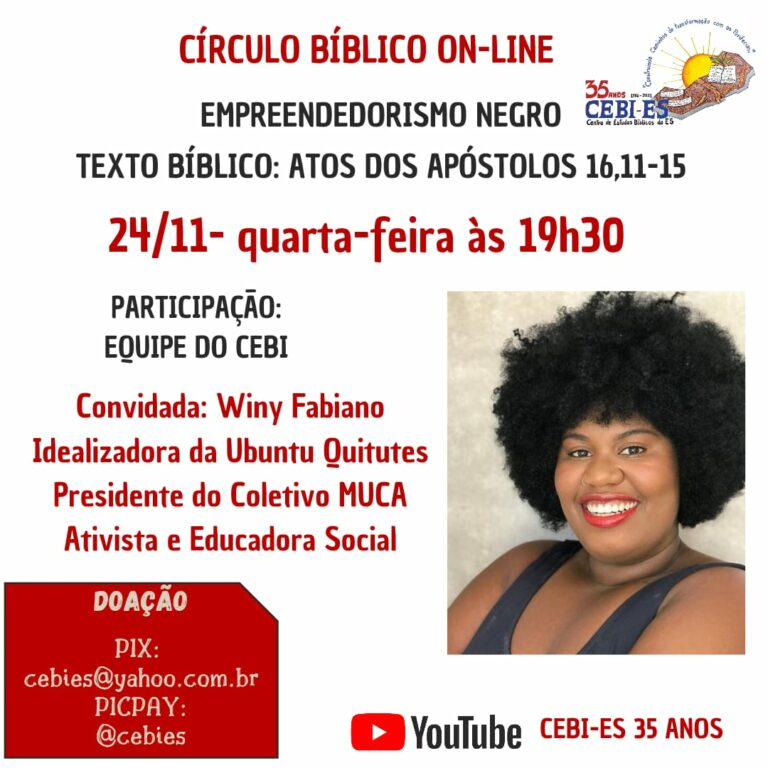 CEBI Espírito Santo realiza Círculo Bíblico sobre Empreendedorismo Negro