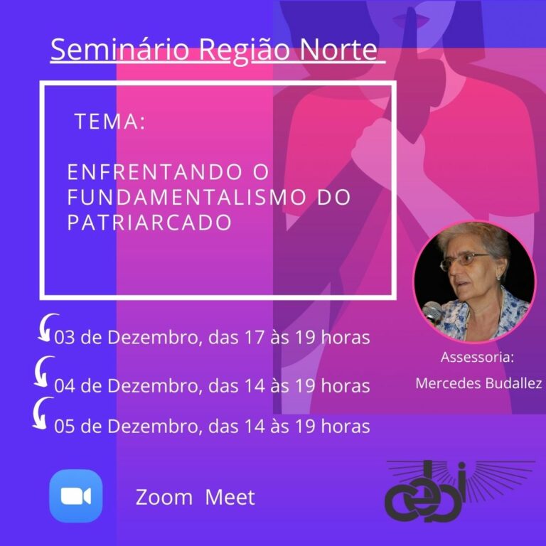 CEBI Região Norte realizará no início de dezembro, o Seminário "Enfrentando o Fundamentalismo do Patriarcado"