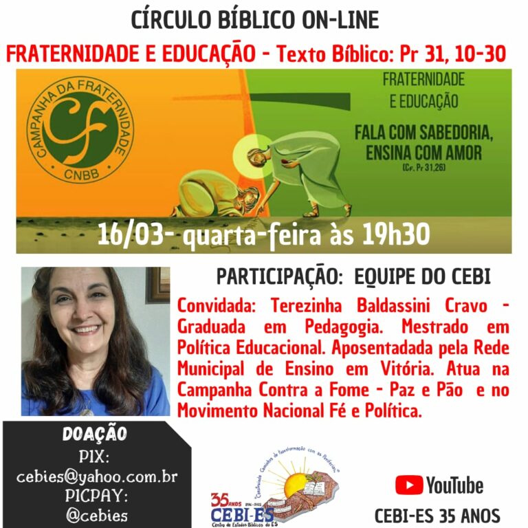 CEBI ES e a Campanha da Fraternidade 2022