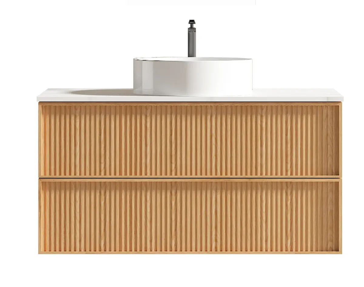 Mueble Suspendido Merkur Roble 100 cm Incluye Lavamanos