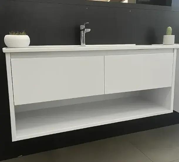 Mueble Suspendido Madison N Doble Blanco Incluye Lavamanos 120 cm