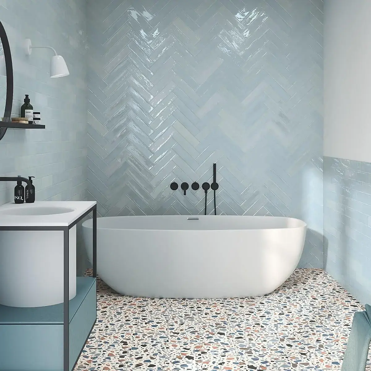 Cerámica de Muro Mud Acqua Brillante 7.5x30