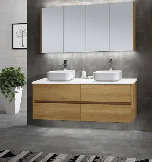 Mueble Suspendido Neu Roble 121 cm Incluye Lavamanos