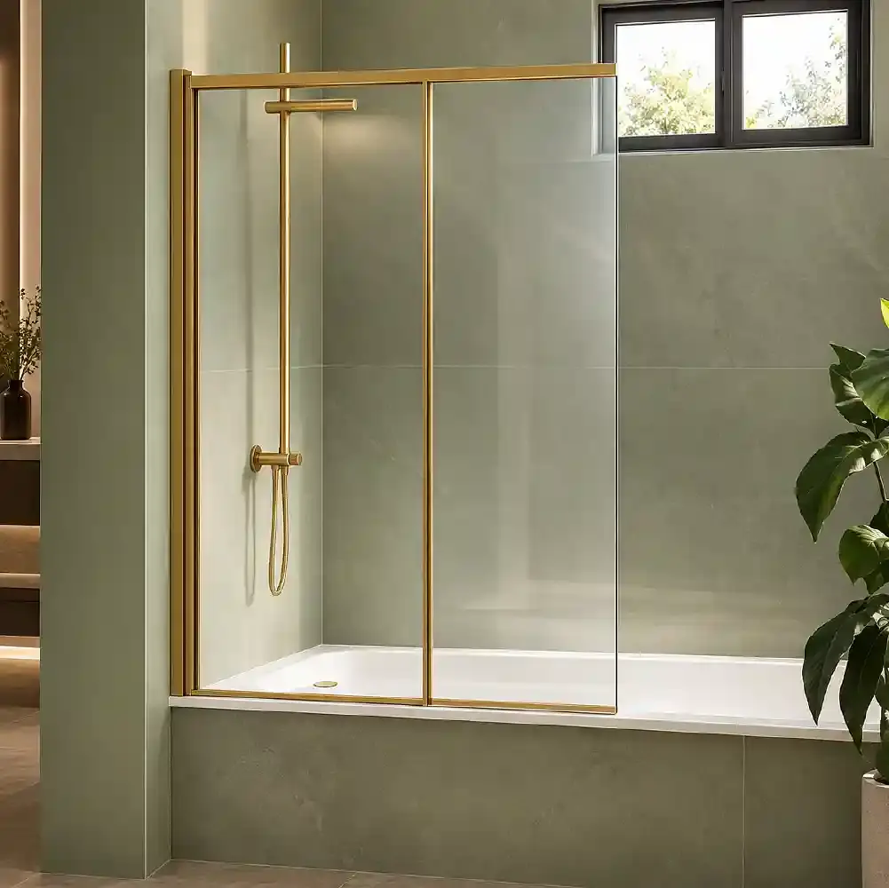 Mampara Abatible Corredera Súper Brushed Brass