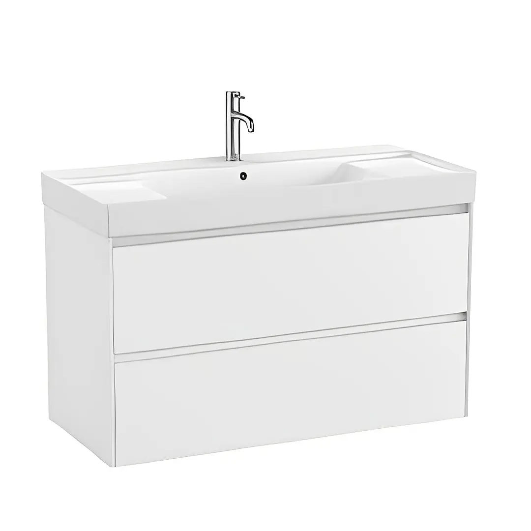 Mueble Suspendido Ona Unik Blanco 100 cm Incluye Lavamanos