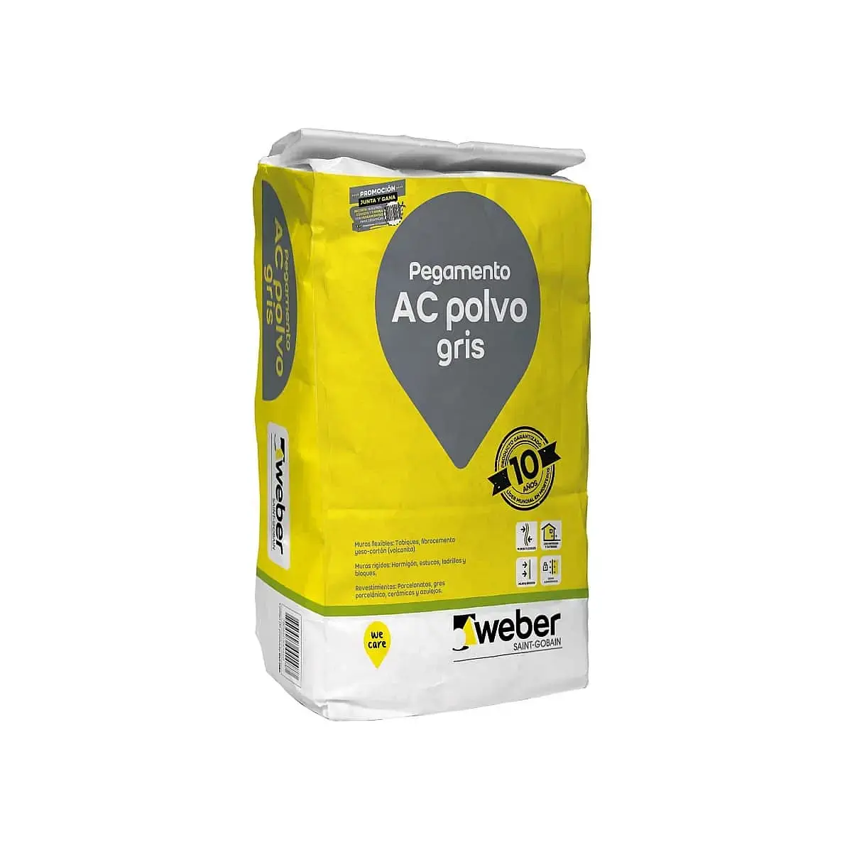 Adhesivo AC Polvo Gris Weber 24,5kg para Muros Flexibles y Rígidos