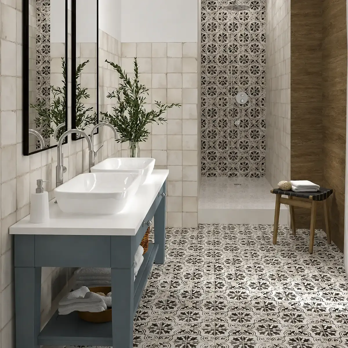 Porcelanato Patch Iruela Black 15x15 Antideslizante