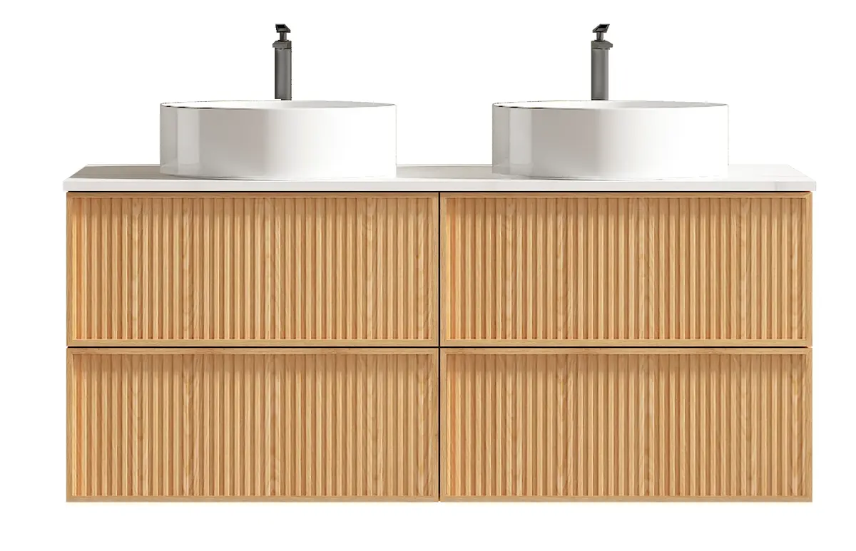 Mueble Suspendido Merkur Roble 120 cm Incluye Lavamanos