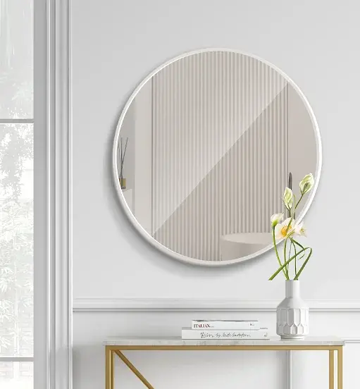 Espejo Circular Mark Blanco 80 cm