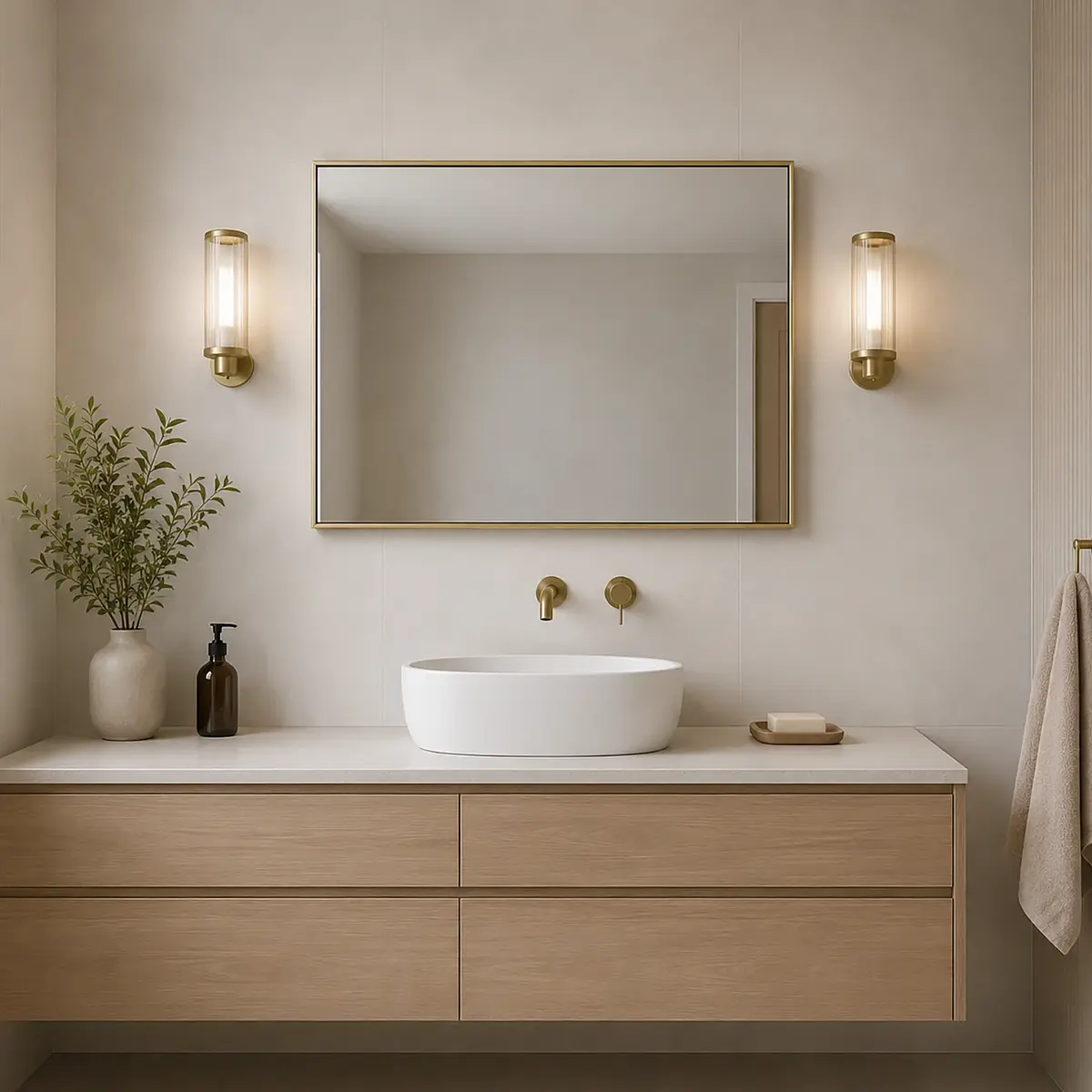 Espejo Rectangular Mark Brushed Brass