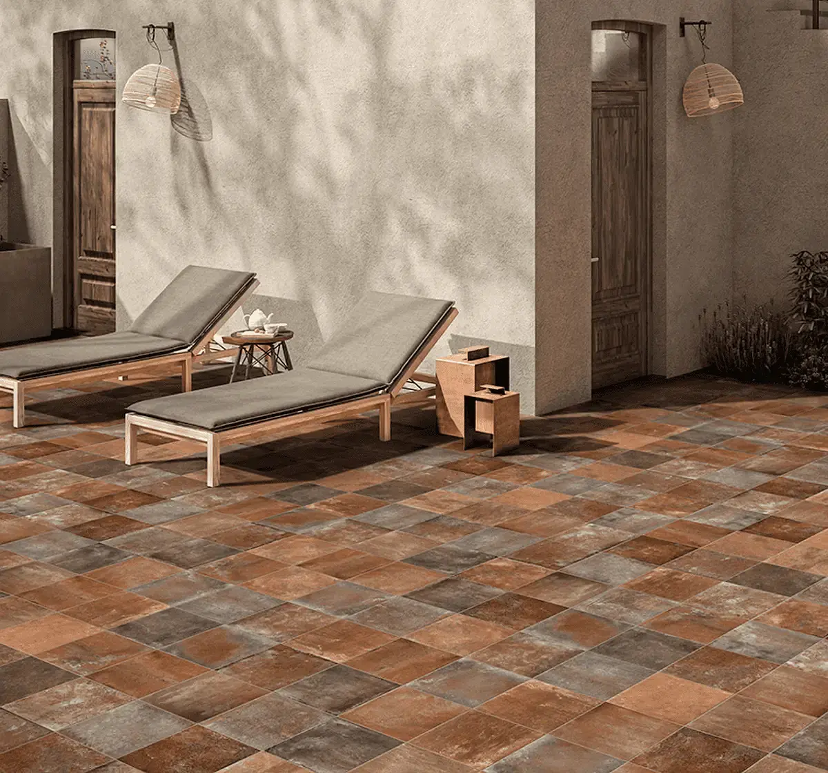 Porcelanato esmaltado Terra Rosso Exterior 30x30