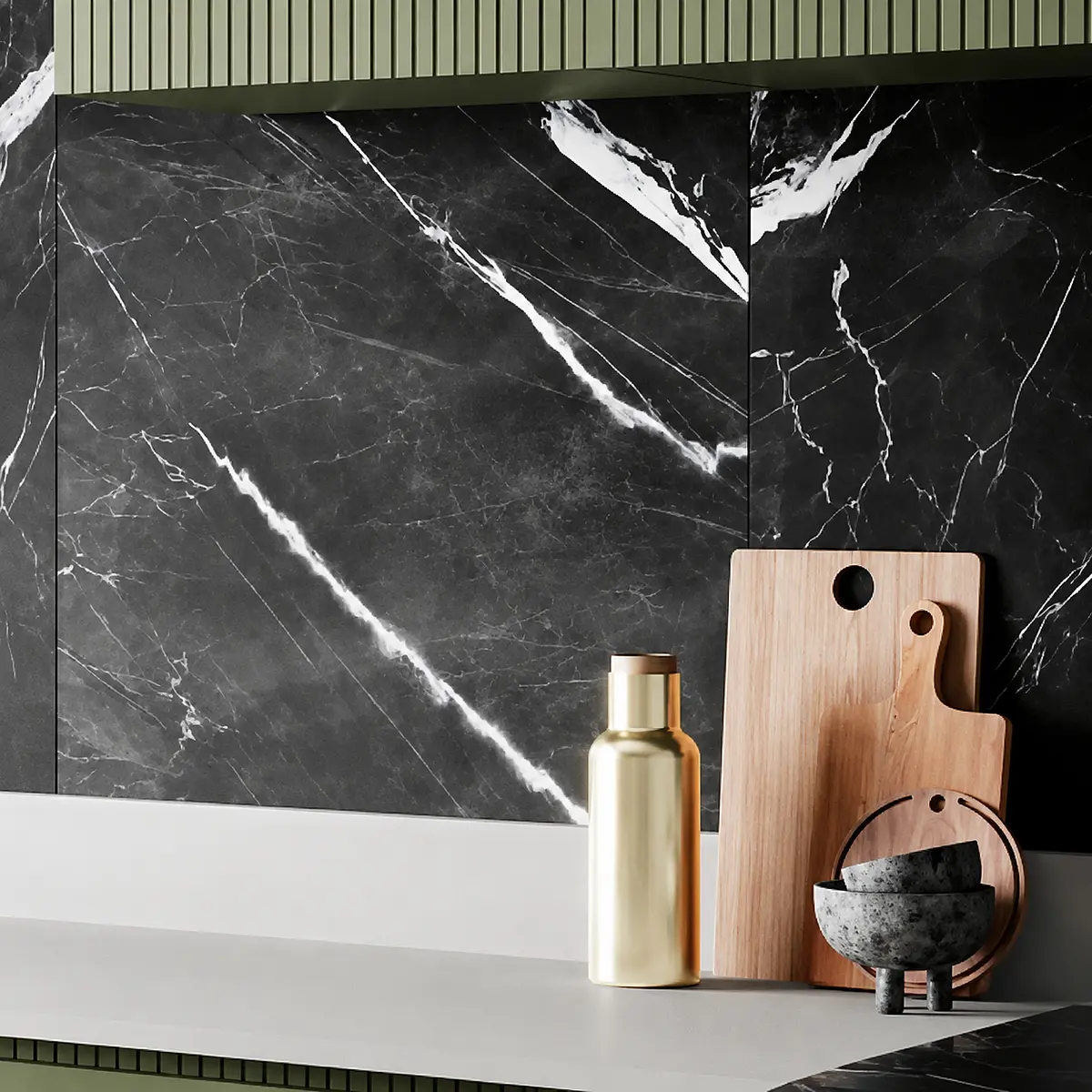 Porcelanato Esmaltado Montblack Negro Mate 45x90