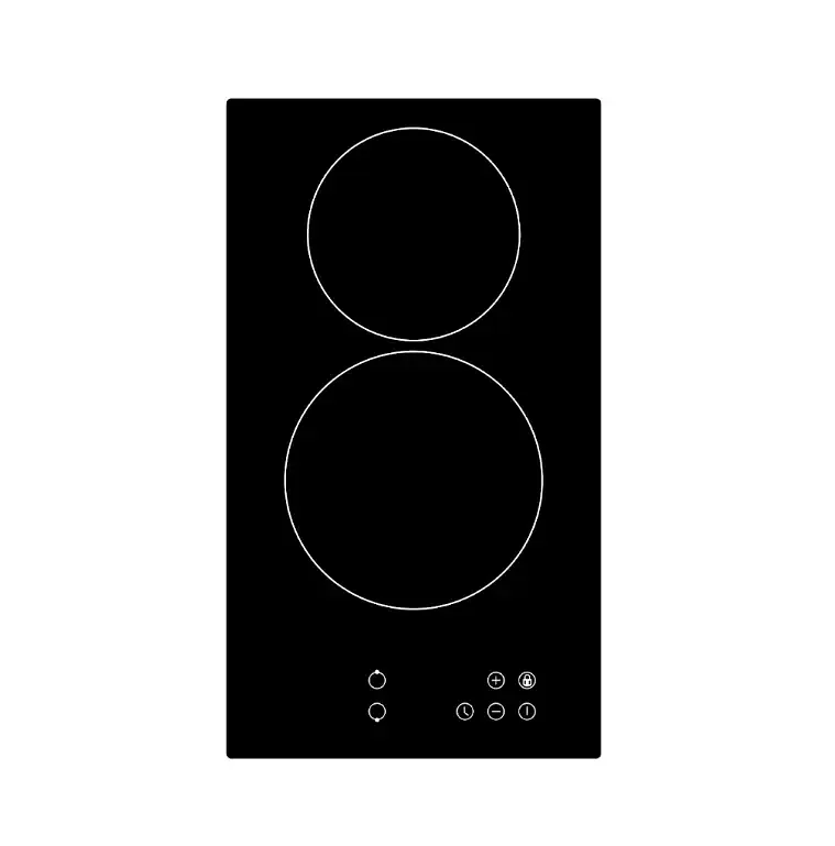 Encimera Vitrocerámica 203 Black 2 Quemadores 29 cm