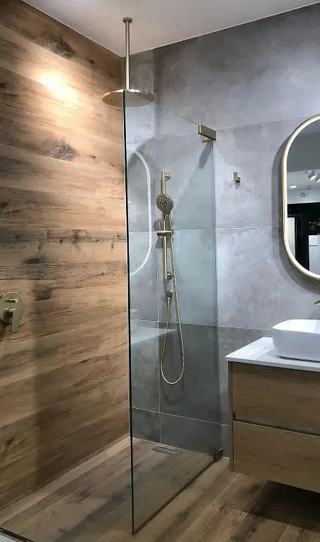 Mampara Fija Gold Brushed Brass