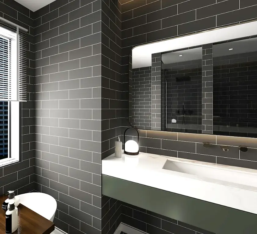 Cerámica de Muro Gerade Dark Grey Mate 10x30